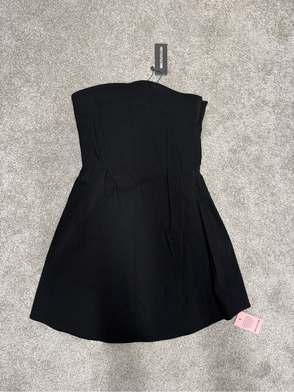 PrettyLittleThing Black Stretch Woven Bandeau Mini Shift Dress